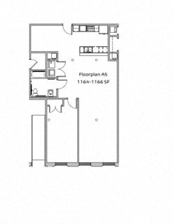 symmetrical floor plan of an open floor plan with a closet